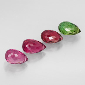 캐럿 천연 멀티컬러 투르말린 보석, 브리올레트, 7.8×4.6 mm, VVS-VS