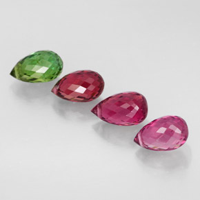 캐럿 천연 멀티컬러 투르말린 보석, 브리올레트, 7.8×4.6 mm, VVS-VS