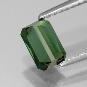 0.75캐럿 천연 그린 투르말린, 에메랄드 컷, 6.5×4.4 mm, VVS-VS