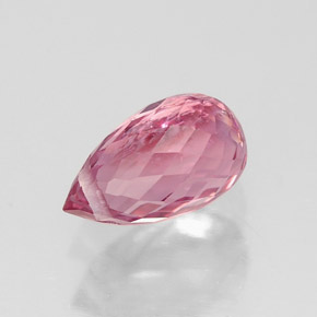 0.92캐럿 천연 핑크 로즈 투르말린, 브리올레트, 7.3×4.2 mm, VS