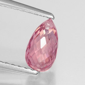 0.92캐럿 천연 핑크 로즈 투르말린, 브리올레트, 7.3×4.2 mm, VS
