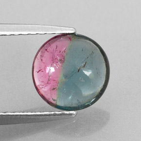 1.46캐럿 천연 워터멜론 투르말린, 라운드 컷, 7.88 mm, 투명한