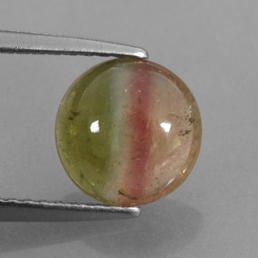 1.86캐럿 천연 워터멜론 투르말린, 투명한, 8.25 mm, 투명/반투명