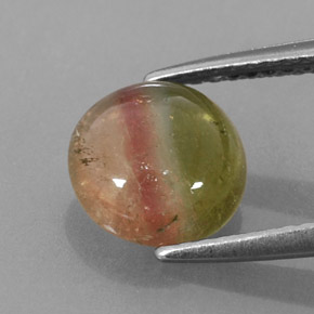 1.86캐럿 천연 워터멜론 투르말린, 투명한, 8.25 mm, 투명/반투명