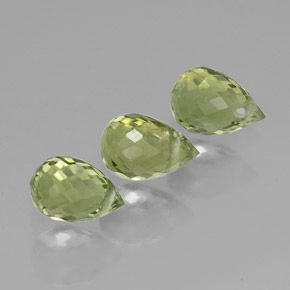 캐럿 천연 옐로우 그린 투르말린 보석, 브리올레트, 4.8×3.2 mm, VS
