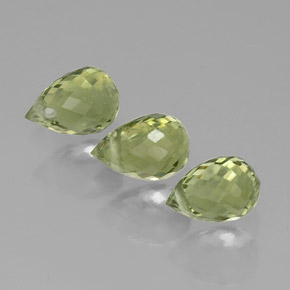 캐럿 천연 옐로우 그린 투르말린 보석, 브리올레트, 4.8×3.2 mm, VS