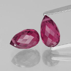 캐럿 천연 퍼플 레드 투르말린 보석, 브리올레트, 7.4×4.3 mm, VS