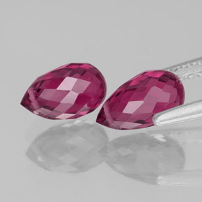 캐럿 천연 퍼플 레드 투르말린 보석, 브리올레트, 7.4×4.3 mm, VS