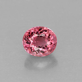 0.73캐럿 천연 로즈 핑크 투르말린, 타원형 컷, 5.6×4.9 mm, VVS