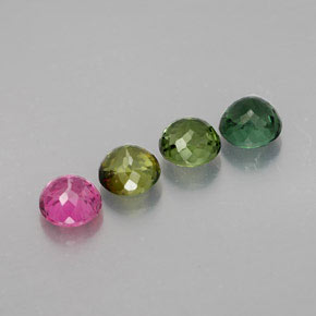 캐럿 천연 멀티컬러 투르말린 보석, 라운드 컷, 5.59 mm, VVS-VS