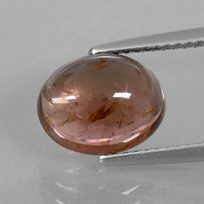 3.30캐럿 천연 오렌지 브라운 투르말린, 투명한, 10.3×8.2 mm, 투명/반투명