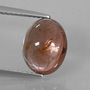 3.30캐럿 천연 오렌지 브라운 투르말린, 투명한, 10.3×8.2 mm, 투명/반투명