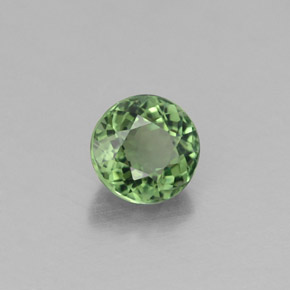 0.69캐럿 천연 그린 투르말린, 라운드 컷, 5.29 mm, VVS-VS