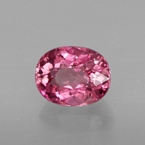 1.32캐럿 천연 로즈 핑크 투르말린, 타원형 컷, 7.4×5.7 mm, VS