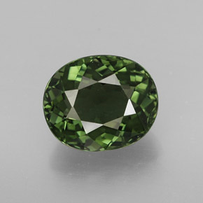 2.05캐럿 천연 그린 투르말린, 타원형 컷, 8.4×7.1 mm, VVS-VS