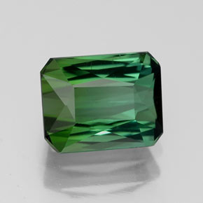 1.67캐럿 천연 그린 투르말린, 에메랄드 컷, 7.4×5.9 mm, VVS-VS