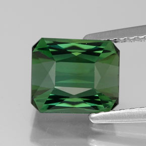 1.86캐럿 천연 그린 투르말린, 에메랄드 컷, 7.6×6.4 mm, VVS