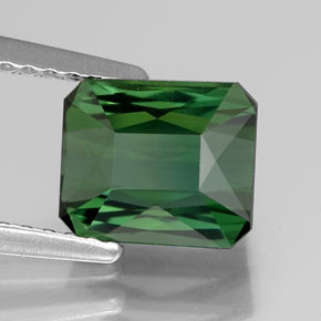 1.86캐럿 천연 그린 투르말린, 에메랄드 컷, 7.6×6.4 mm, VVS