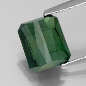 1.86캐럿 천연 그린 투르말린, 에메랄드 컷, 7.6×6.4 mm, VVS
