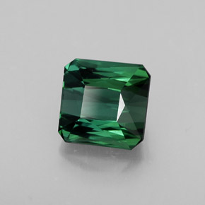 1.84캐럿 천연 그린 투르말린, 에메랄드 컷, 6.8×6.7 mm, VVS