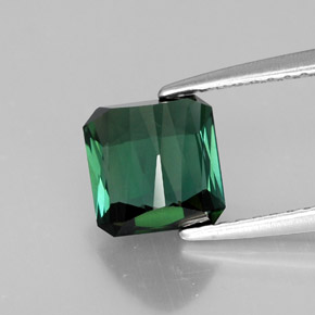 1.84캐럿 천연 그린 투르말린, 에메랄드 컷, 6.8×6.7 mm, VVS