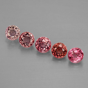캐럿 천연 멀티컬러 투르말린 보석, 라운드 컷, 4.40 mm, VVS-VS