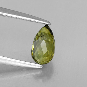0.72캐럿 천연 그린 투르말린, 브리올레트, 6.6×3.9 mm, VS-SI