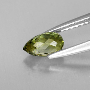 0.72캐럿 천연 그린 투르말린, 브리올레트, 6.6×3.9 mm, VS-SI