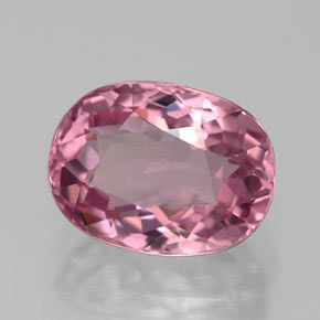 2.63캐럿 천연 로즈 핑크 투르말린, 타원형 컷, 9.3×7 mm, VVS-VS