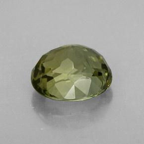 2.46캐럿 천연 노란빛 그린 투르말린, 타원형 컷, 8.7×7.8 mm, VVS-VS