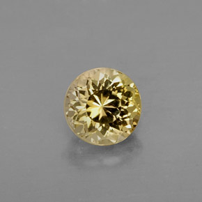 0.82캐럿 천연 녹빛 골든 투르말린, 라운드 컷, 5.67 mm, VVS