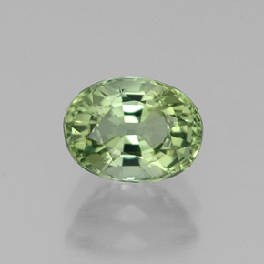 1.05캐럿 천연 그린 투르말린, 타원형 컷, 7×5.2 mm, VVS