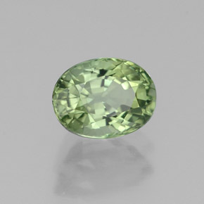 1.05캐럿 천연 그린 투르말린, 타원형 컷, 7×5.2 mm, VVS