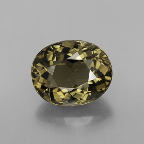 3.23캐럿 천연 노란빛 그린 투르말린, 타원형 컷, 10.2×8.3 mm, VVS