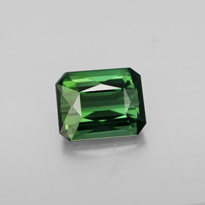 1.44캐럿 천연 그린 투르말린, 에메랄드 컷, 7.3×5.8 mm, VVS