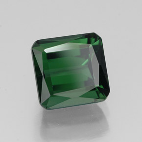 2.08캐럿 천연 그린 투르말린, 에메랄드 컷, 6.9×6.8 mm, VVS