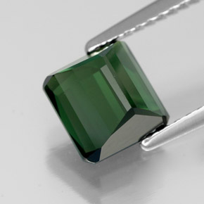 2.08캐럿 천연 그린 투르말린, 에메랄드 컷, 6.9×6.8 mm, VVS
