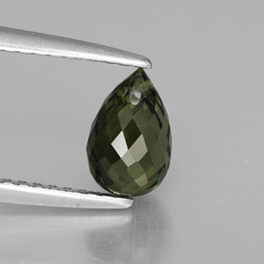 1.14캐럿 천연 그린 투르말린, 브리올레트, 7.1×4.7 mm, VS