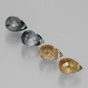 3.54캐럿 천연 멀티컬러 투르말린 보석, 브리올레트, 6.4×4.4 mm, VVS-VS