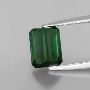 1.68캐럿 천연 그린 투르말린, 에메랄드 컷, 7.6×5.9 mm, VVS