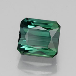 1.56캐럿 천연 그린 투르말린, 에메랄드 컷, 6.7×6.2 mm, VVS-VS