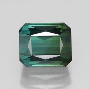 1.88캐럿 천연 블루 그린 투르말린, 에메랄드 컷, 7.3×6.2 mm, VVS