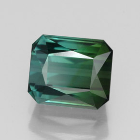 1.88캐럿 천연 블루 그린 투르말린, 에메랄드 컷, 7.3×6.2 mm, VVS