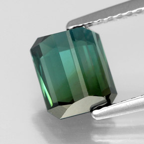 1.88캐럿 천연 블루 그린 투르말린, 에메랄드 컷, 7.3×6.2 mm, VVS