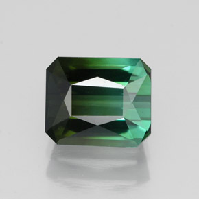 1.72캐럿 천연 블루 그린 투르말린, 에메랄드 컷, 7.3×6.2 mm, VVS-VS