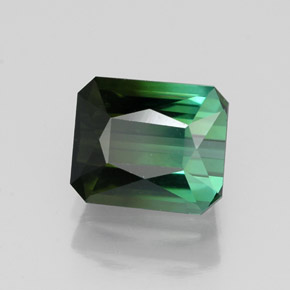 1.72캐럿 천연 블루 그린 투르말린, 에메랄드 컷, 7.3×6.2 mm, VVS-VS