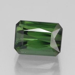 1.87캐럿 천연 그린 투르말린, 에메랄드 컷, 7.8×5.6 mm, VVS