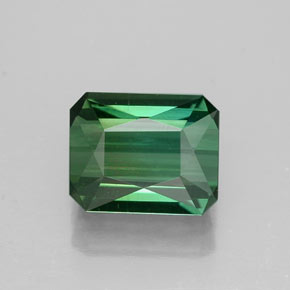 1.45캐럿 천연 그린 투르말린, 에메랄드 컷, 7.5×6.1 mm, VVS