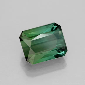 1.45캐럿 천연 그린 투르말린, 에메랄드 컷, 7.5×6.1 mm, VVS