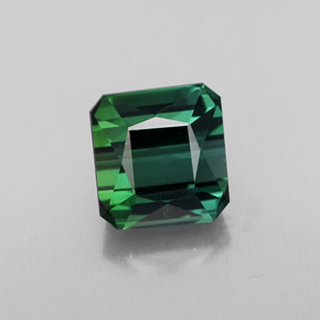 2.06캐럿 천연 그린 투르말린, 에메랄드 컷, 6.8×6.4 mm, VVS